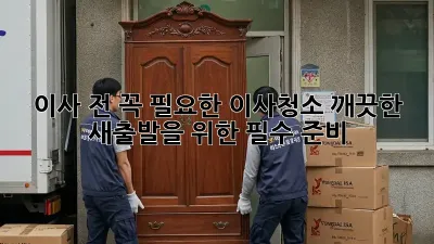 이사 전, 꼭 필요한 이사청소! 깨끗한 새출발을 위한 필수 준비
